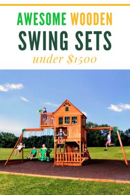Awesome swing sets under $1500 dollars. the backyard discovery Skyfort II is the most popular in thislist -- but the others are just are cool. I love KidKraft's Twist and Slide turbo slide -- don't you?