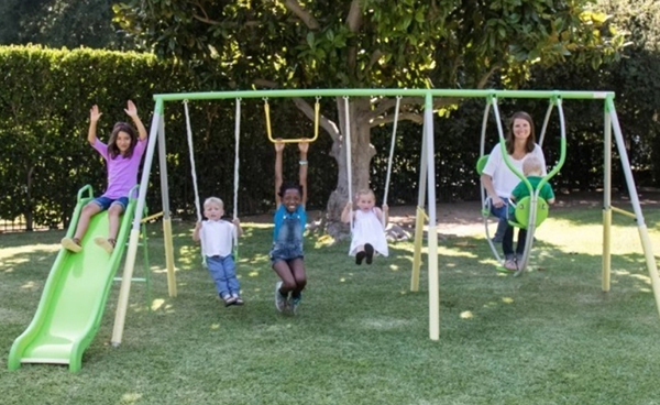 A backyard playpark for kids - A great way to get them off their tablets and computers and out in the backyard for some fresh air!