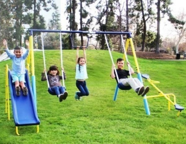 Simple and small playset for kids. If you want a cheap and affordable multi activity playset, check this out. It's under $200 right now.