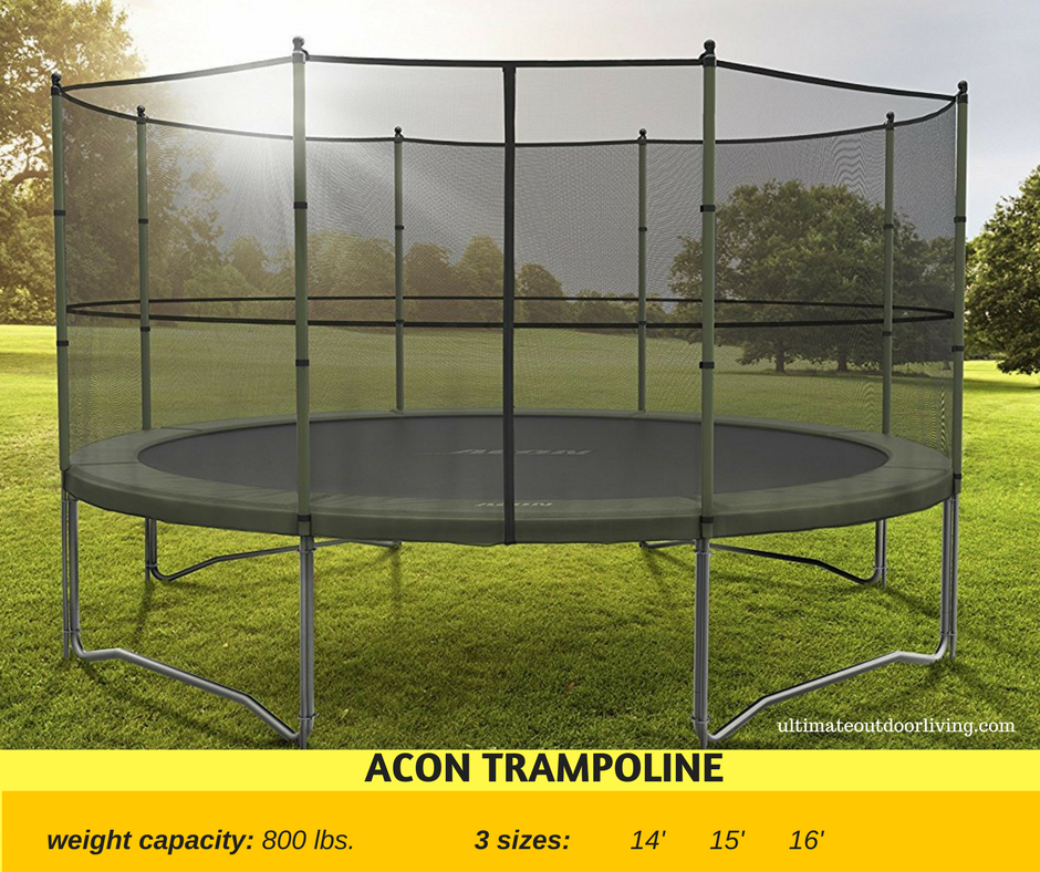 Heavy duty trampoline for the home with up to 800 lbs. weight capacity!